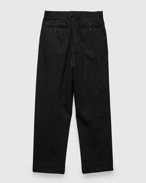 Wool Serge 2P Trousers in Top Charcoal