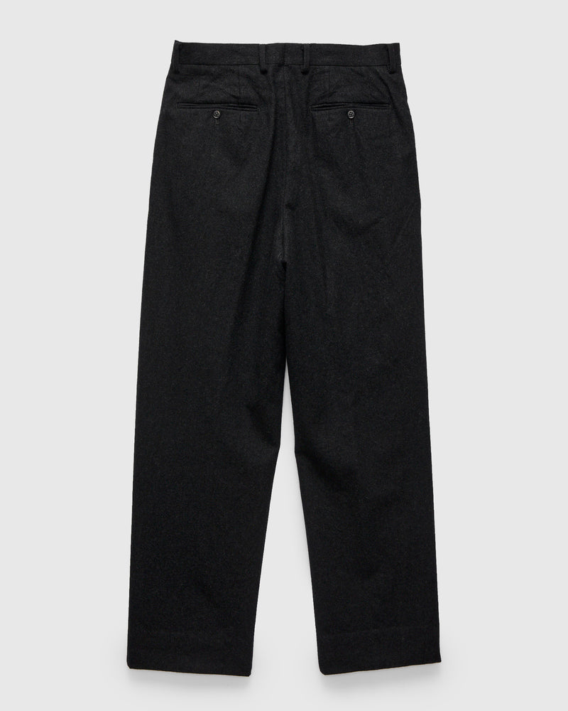 Wool Serge 2P Trousers in Top Charcoal