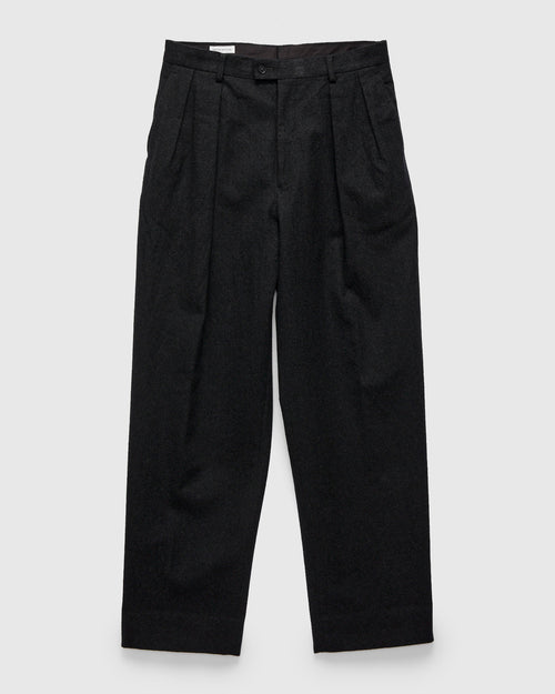 Wool Serge 2P Trousers in Top Charcoal