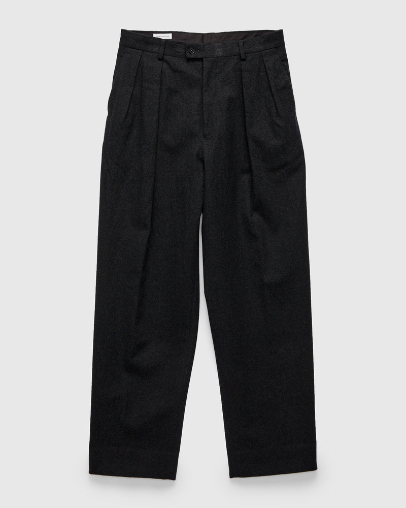 Wool Serge 2P Trousers in Top Charcoal