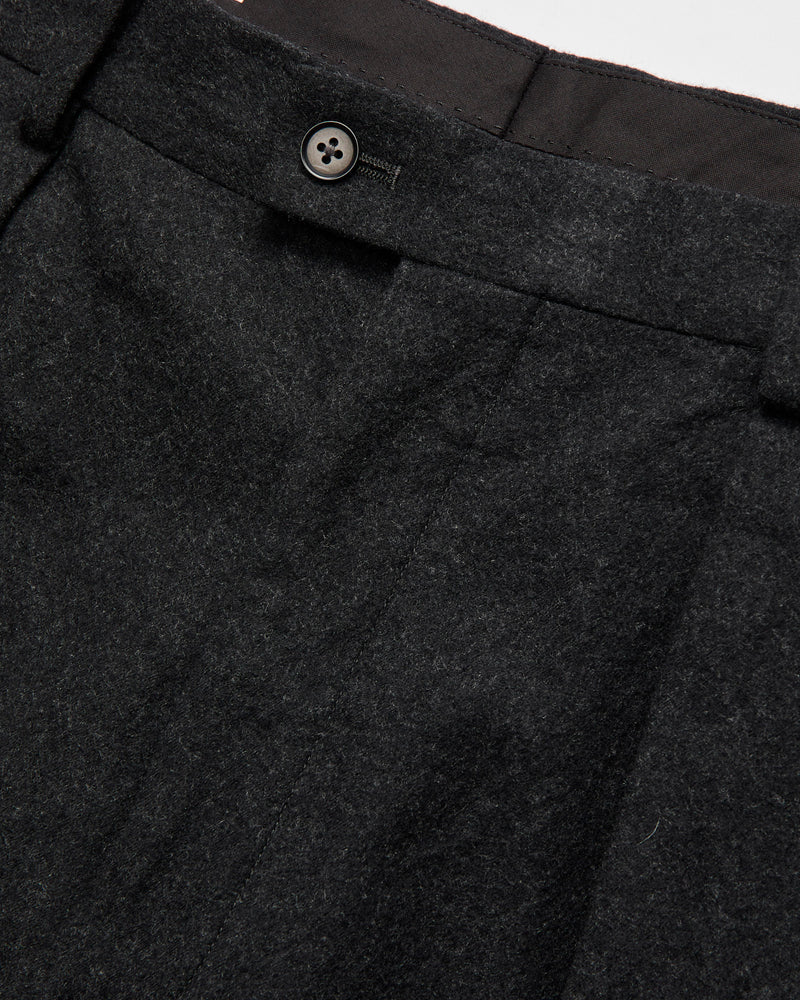 Wool Serge 2P Trousers in Top Charcoal