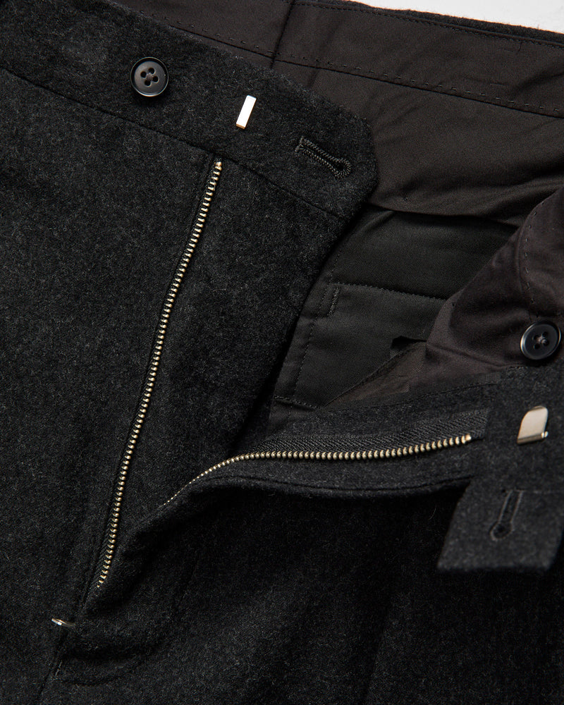 Wool Serge 2P Trousers in Top Charcoal