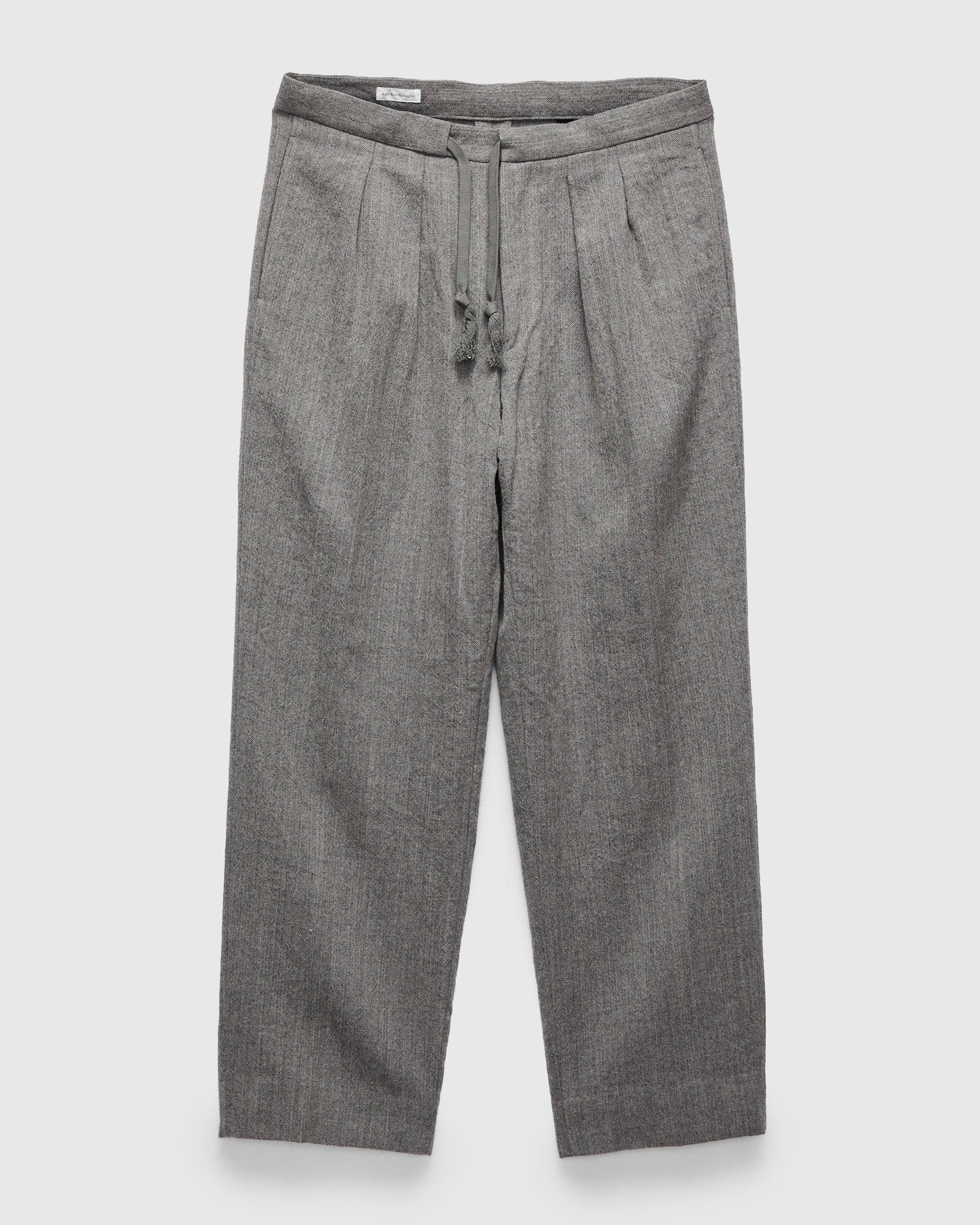 Wool Herringbone Easy Trousers in Top Grey – Blue Owl Workshop