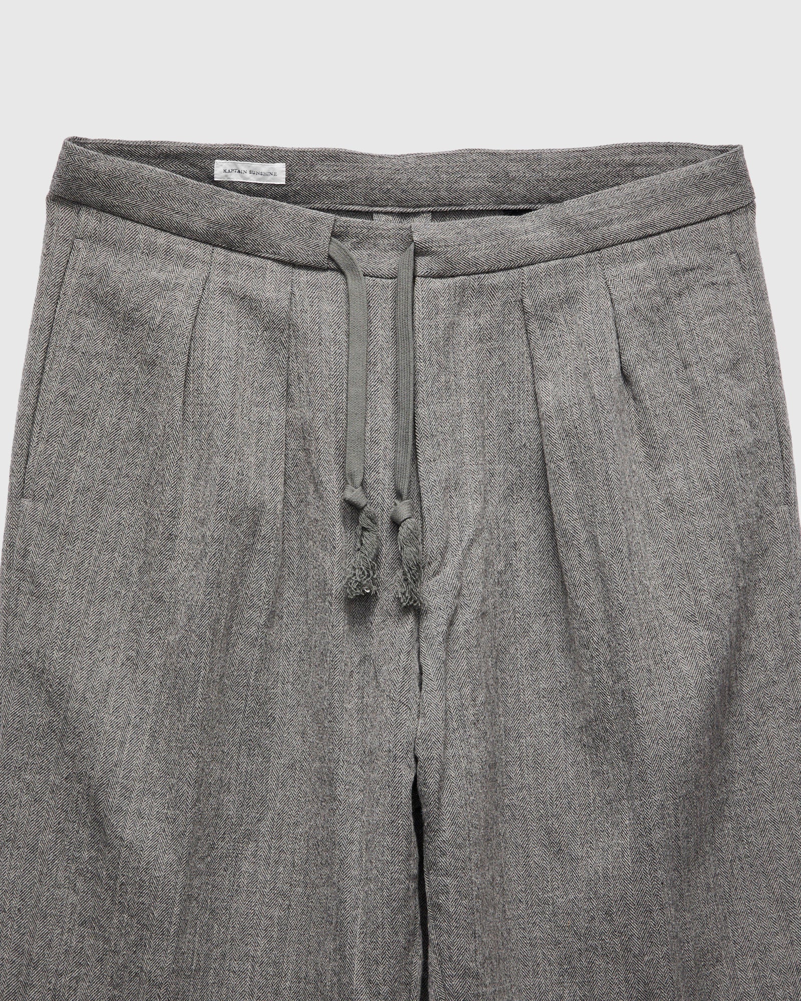 Wool Herringbone Easy Trousers in Top Grey – Blue Owl Workshop