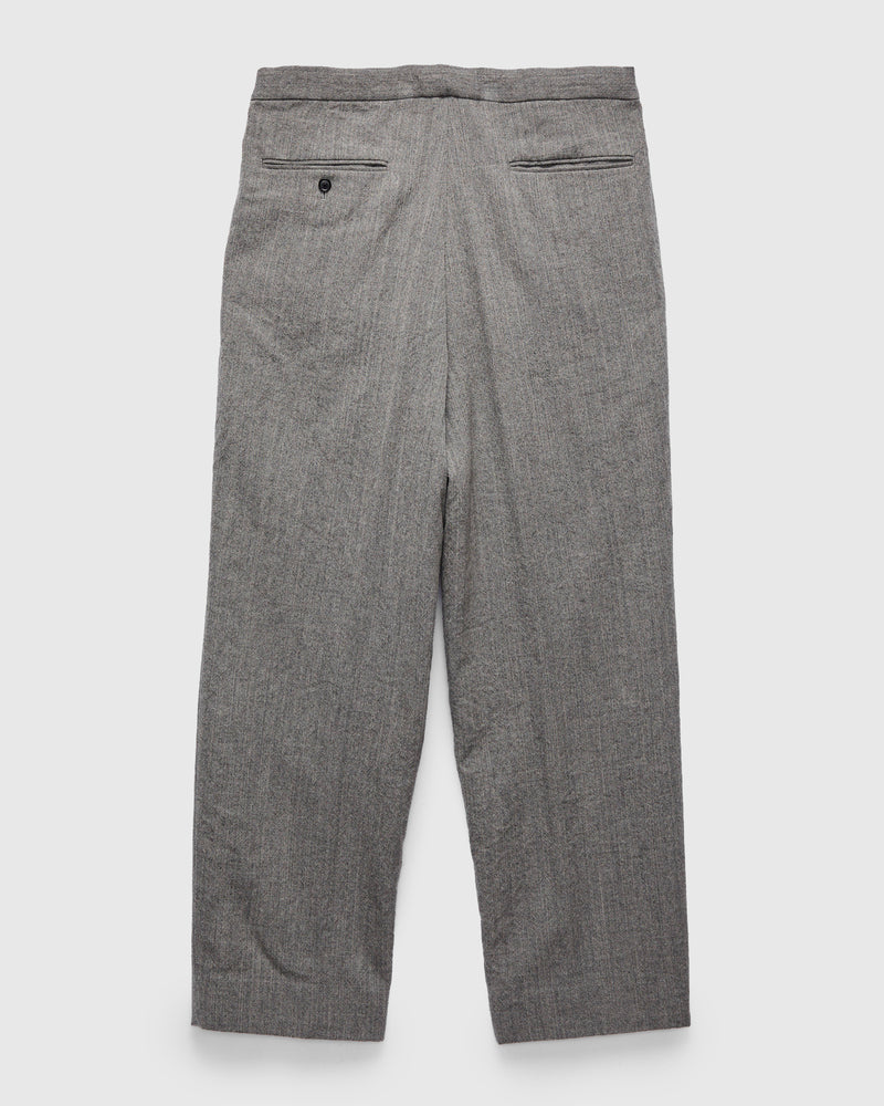 Wool Herringbone Easy Trousers in Top Grey