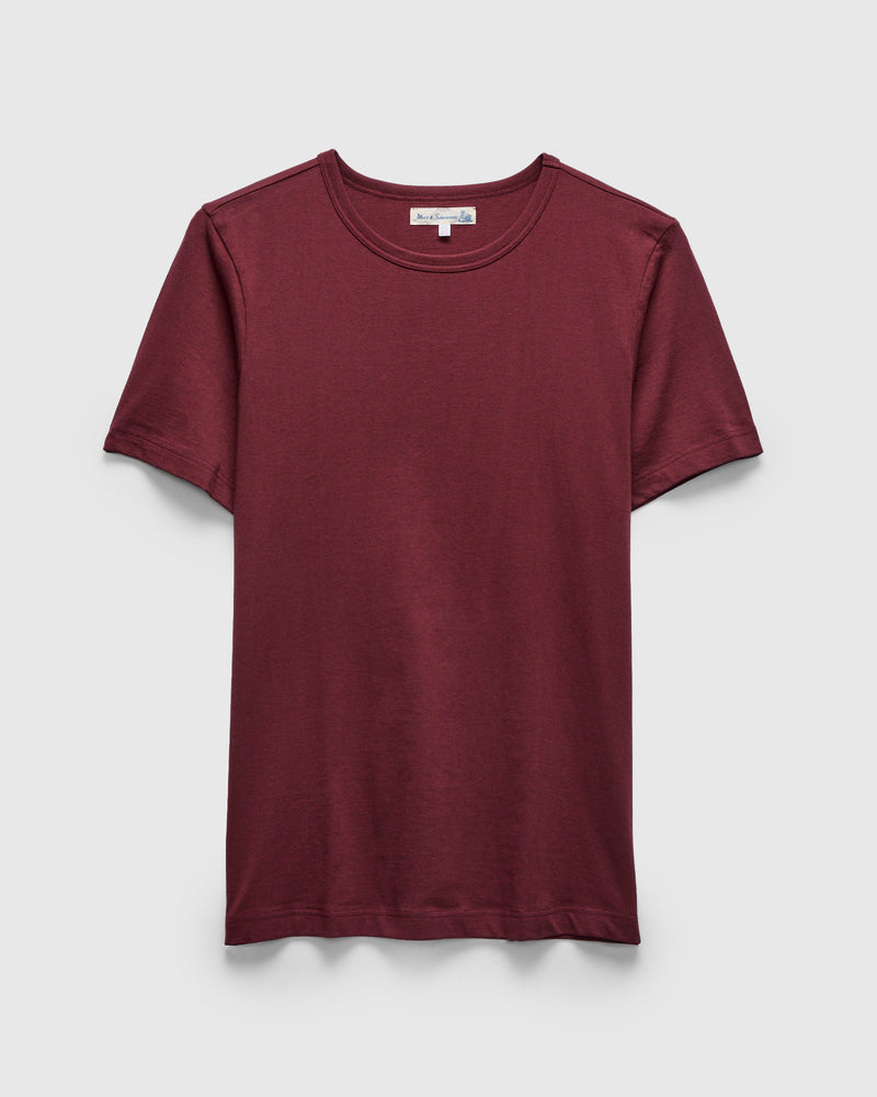 1950s "Good Originals" 5.5oz Loopwheel T-Shirt in Burgundy