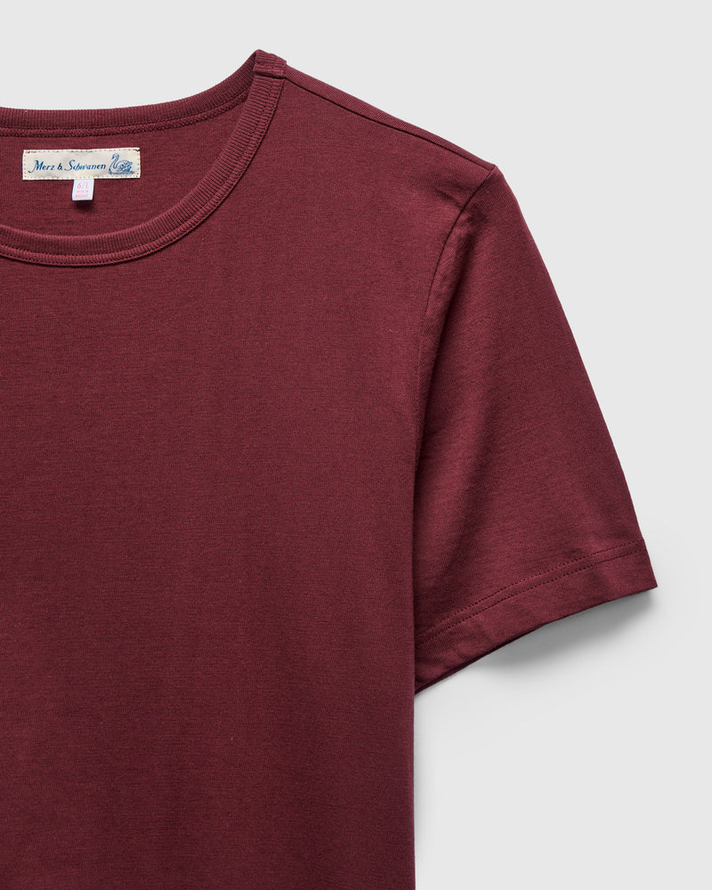 1950s "Good Originals" 5.5oz Loopwheel T-Shirt in Burgundy