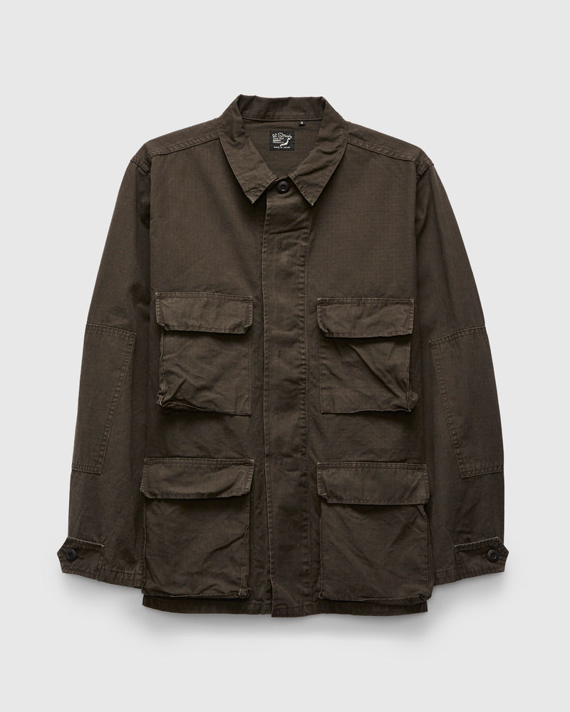 Stone Washed B.D.U Jacket in Coffee Brown