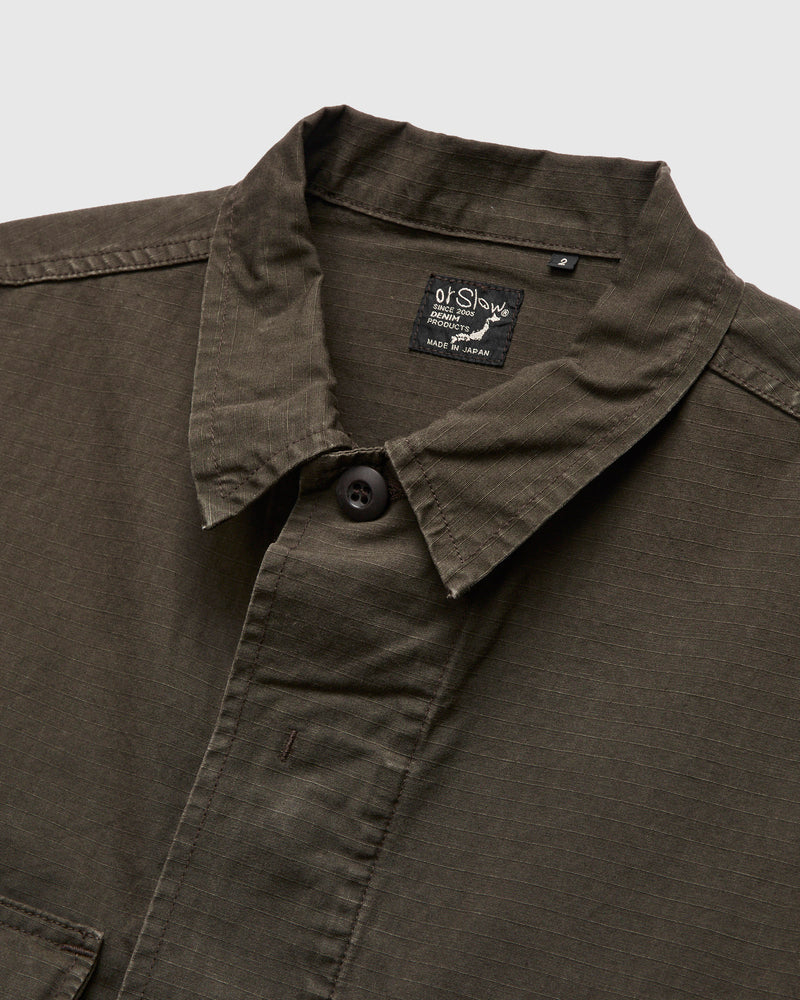 Stone Washed B.D.U Jacket in Coffee Brown