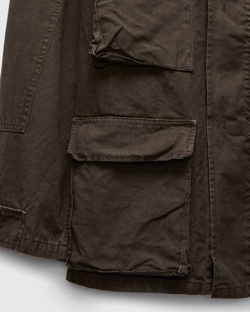 Stone Washed B.D.U Jacket in Coffee Brown