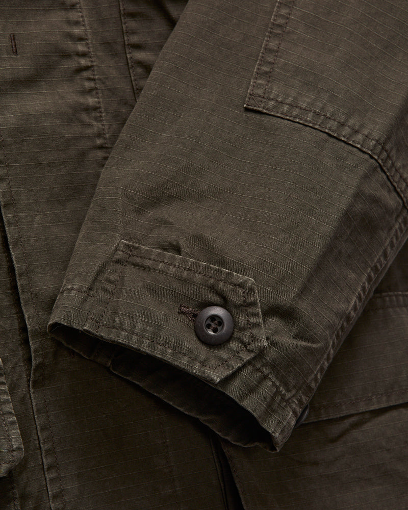Stone Washed B.D.U Jacket in Coffee Brown