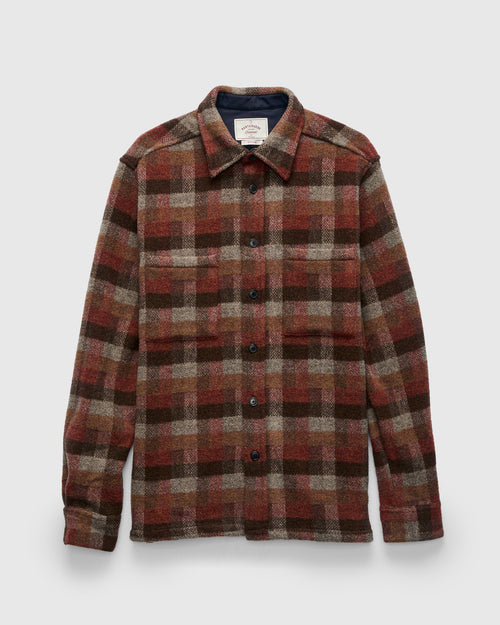 Agripa Wool Check Overshirt in Brown