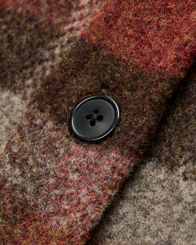 Agripa Wool Check Overshirt in Brown