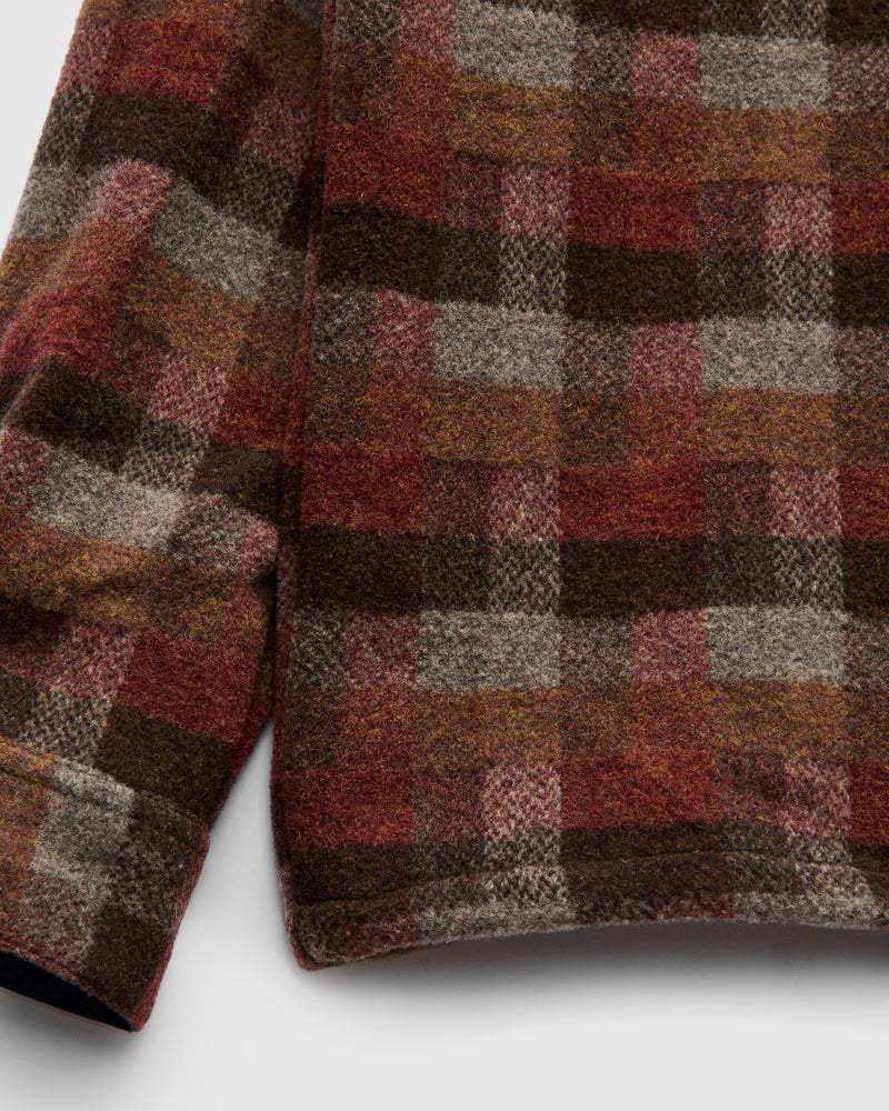Agripa Wool Check Overshirt in Brown