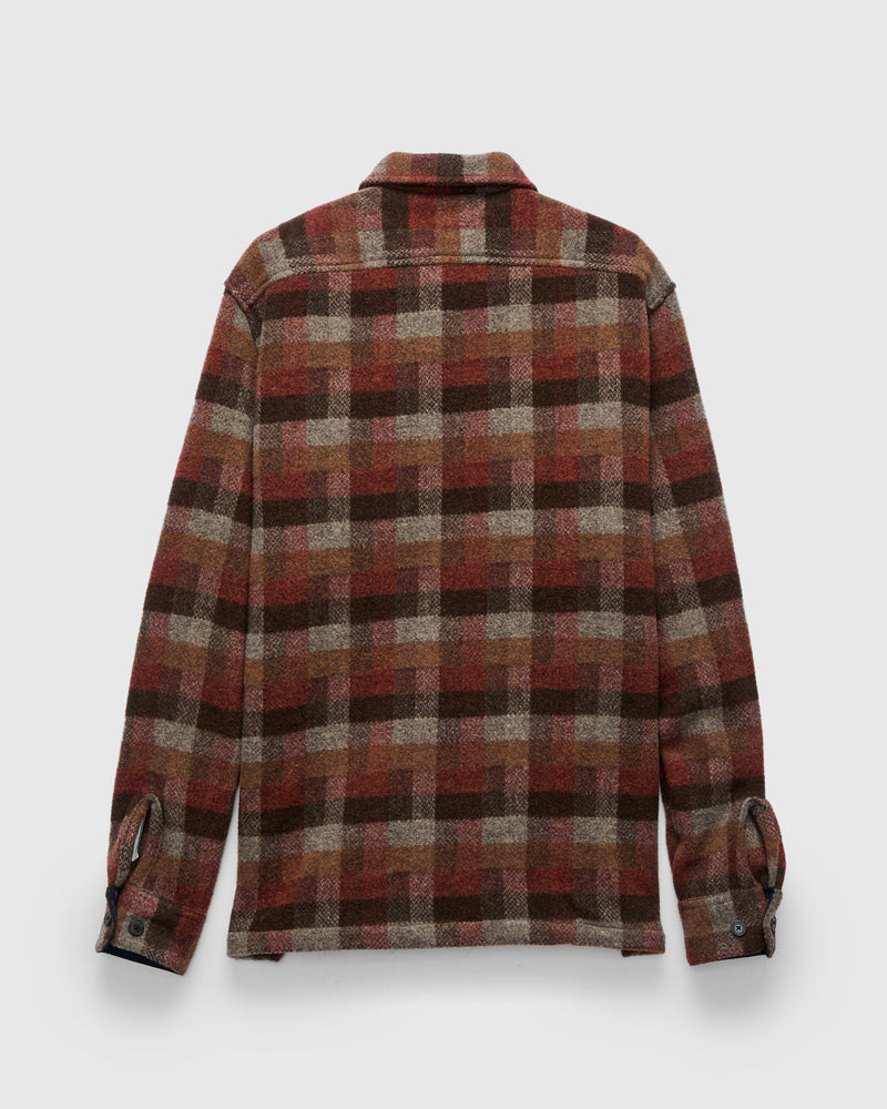 Agripa Wool Check Overshirt in Brown