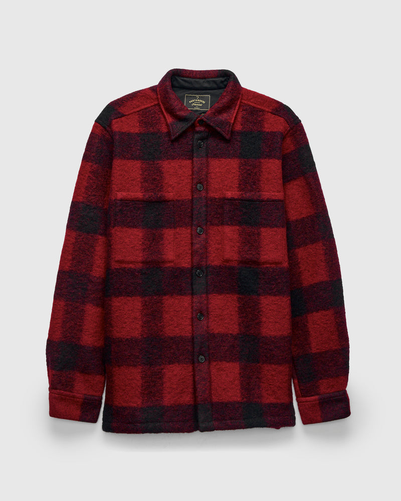Big Buffalo Wool Check Overshirt in Red