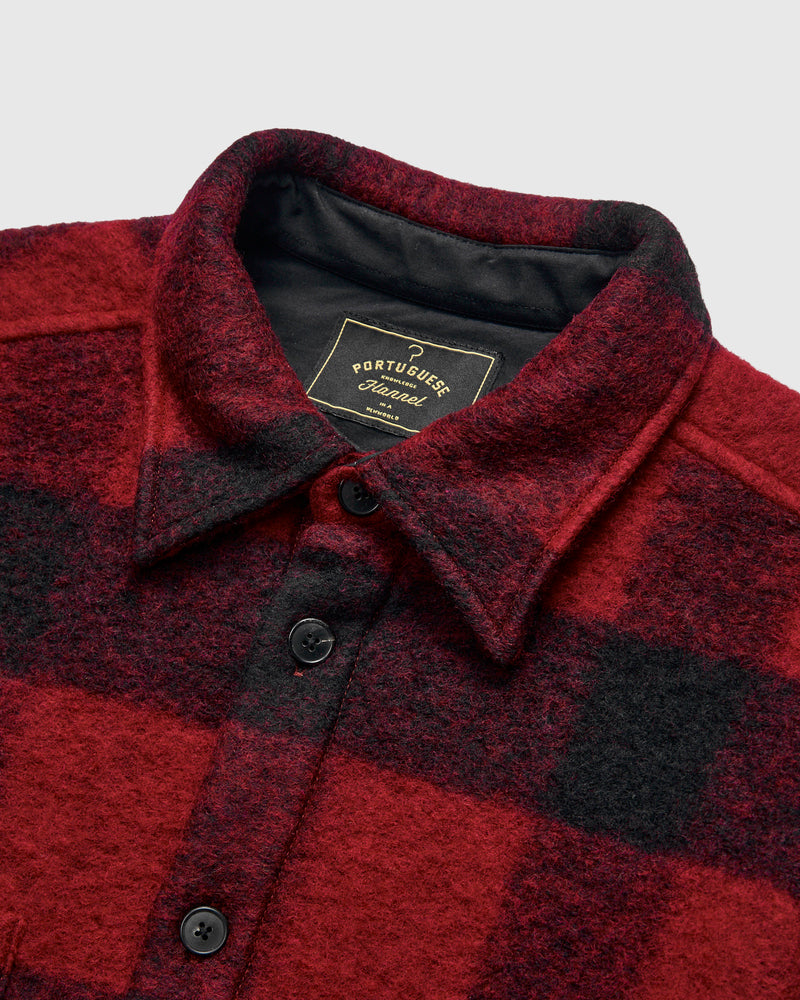 Big Buffalo Wool Check Overshirt in Red