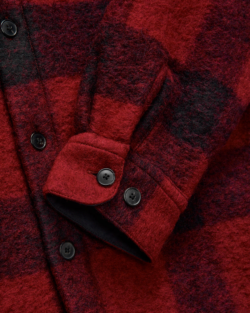 Big Buffalo Wool Check Overshirt in Red