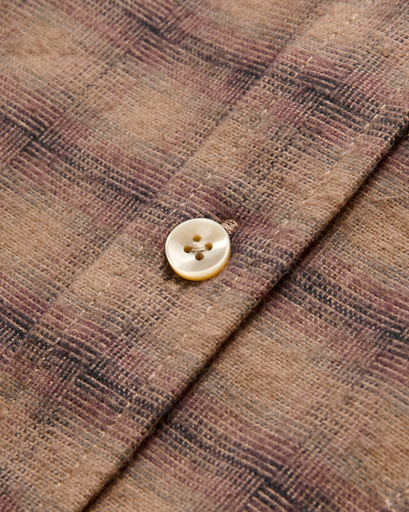 Relaxed Fit Camila Button-Up Shirt in Dusty Brown