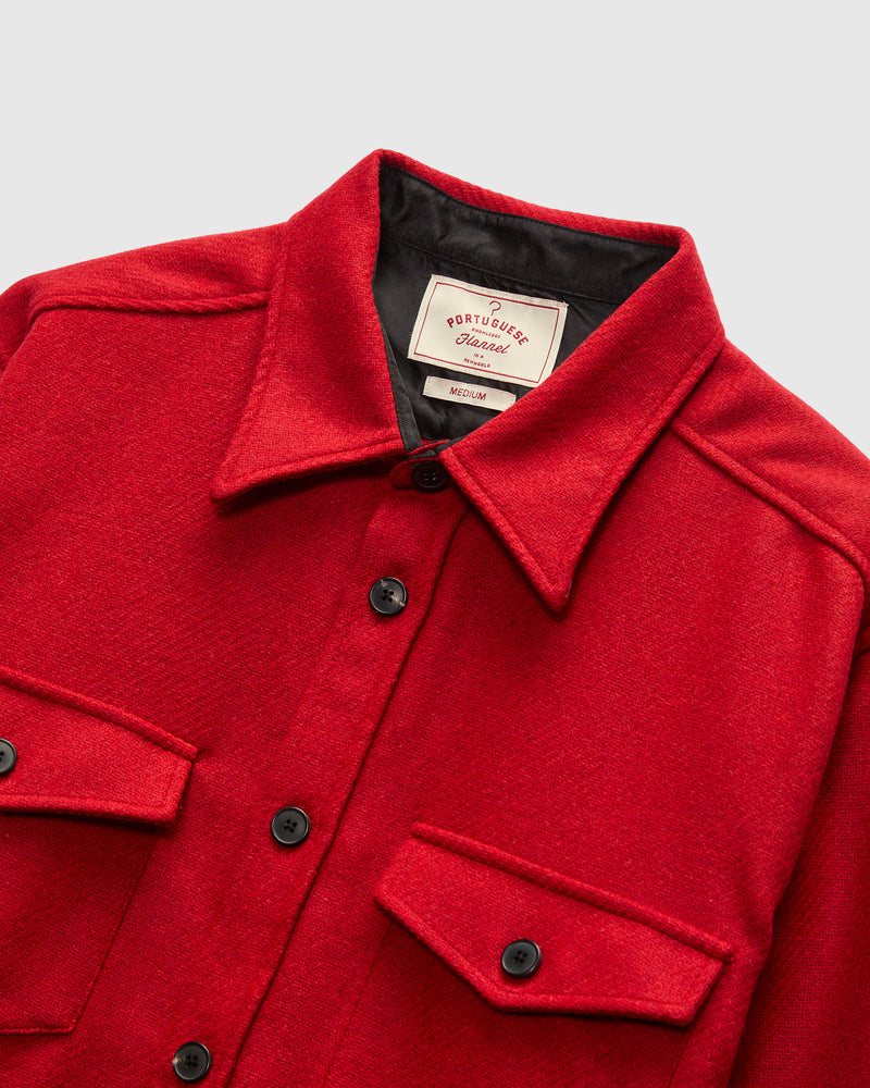 Wool Overshirt in Red