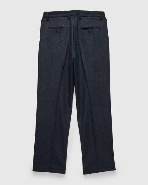 Herringbone Single Pleat Trousers in Navy