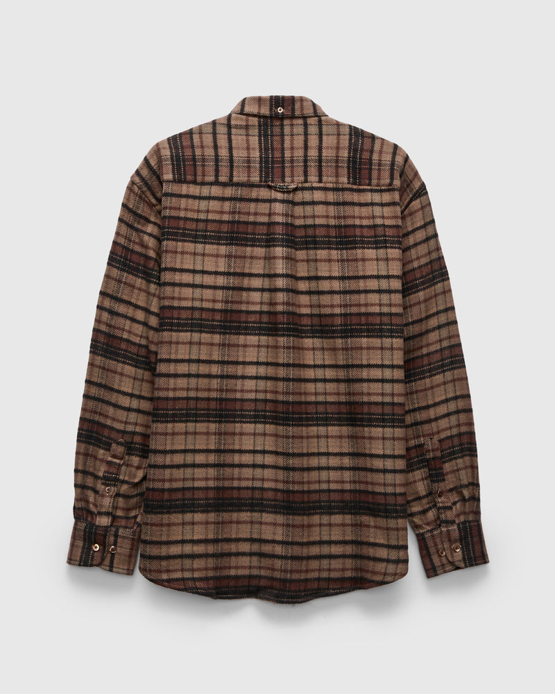 Relaxed Fit Stalia Button-Up Shirt in Mocha