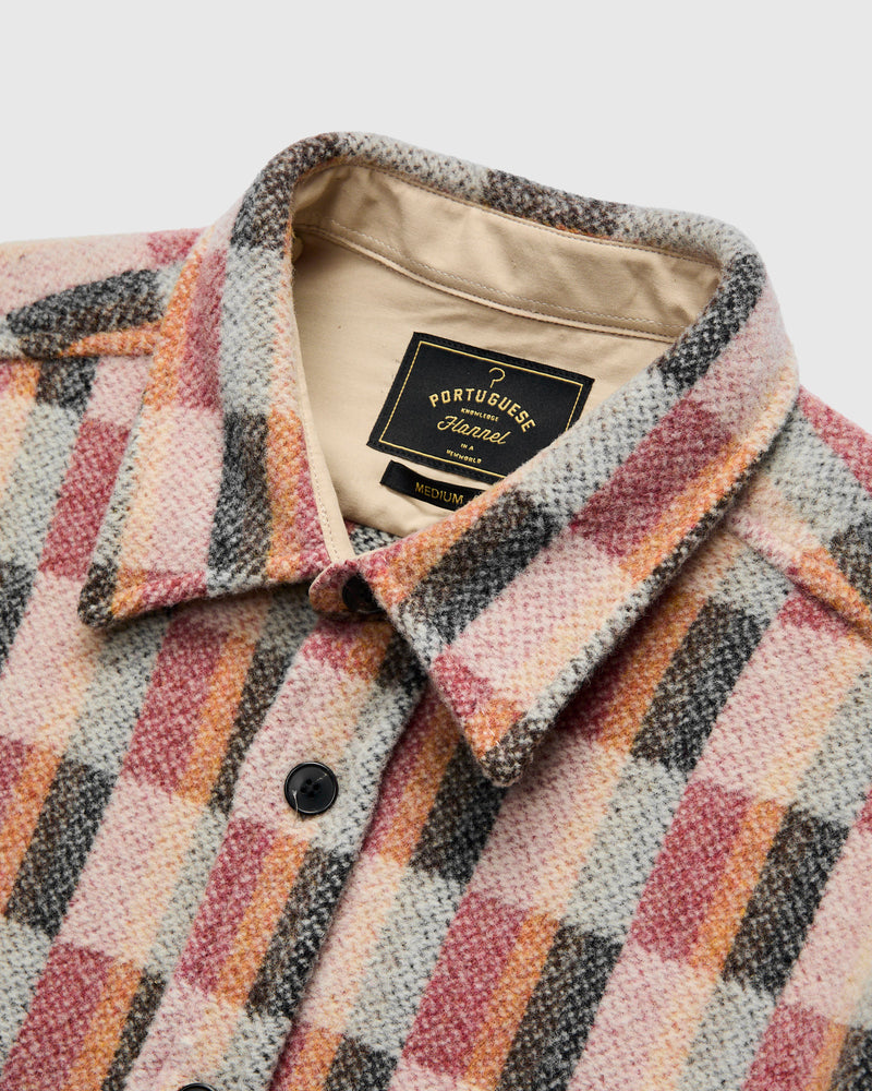 Tulia Wool Check Overshirt in Tan