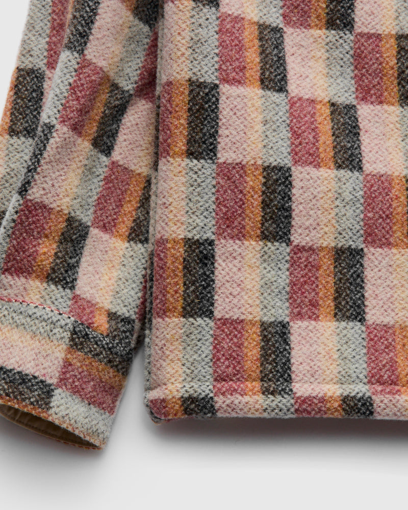Tulia Wool Check Overshirt in Tan