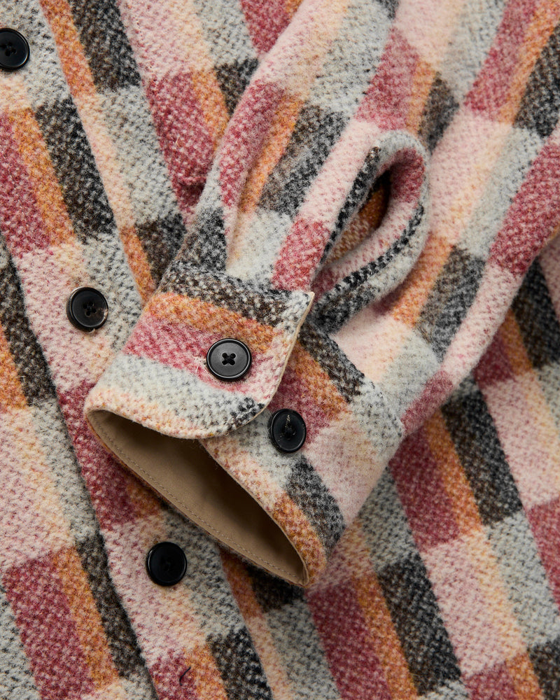 Tulia Wool Check Overshirt in Tan