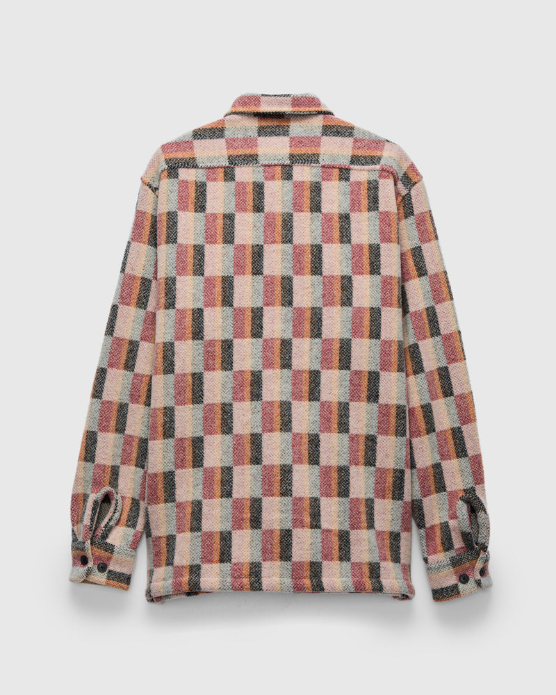 Tulia Wool Check Overshirt in Tan