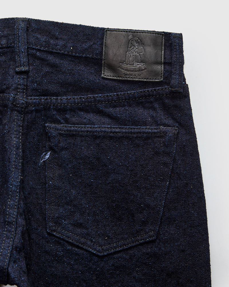 "Indigo x Sumi" 16oz Rinsed Double Nep Selvedge Denim - Relaxed Tapered Fit