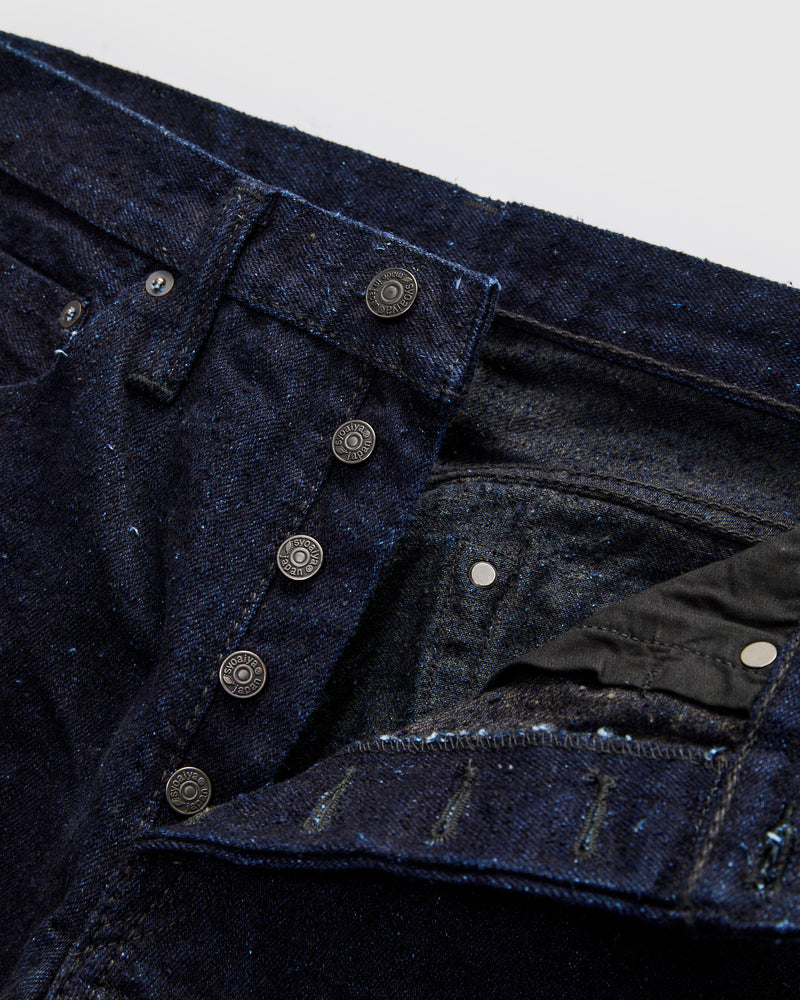 "Indigo x Sumi" 16oz Rinsed Double Nep Selvedge Denim - Relaxed Tapered Fit