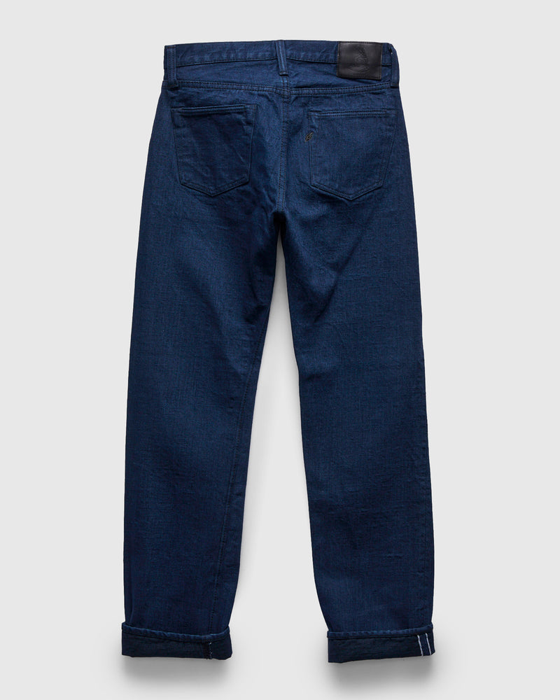 "Oceanic Indigo x Black" 14oz Rinsed Selvedge Denim - Regular Straight Fit