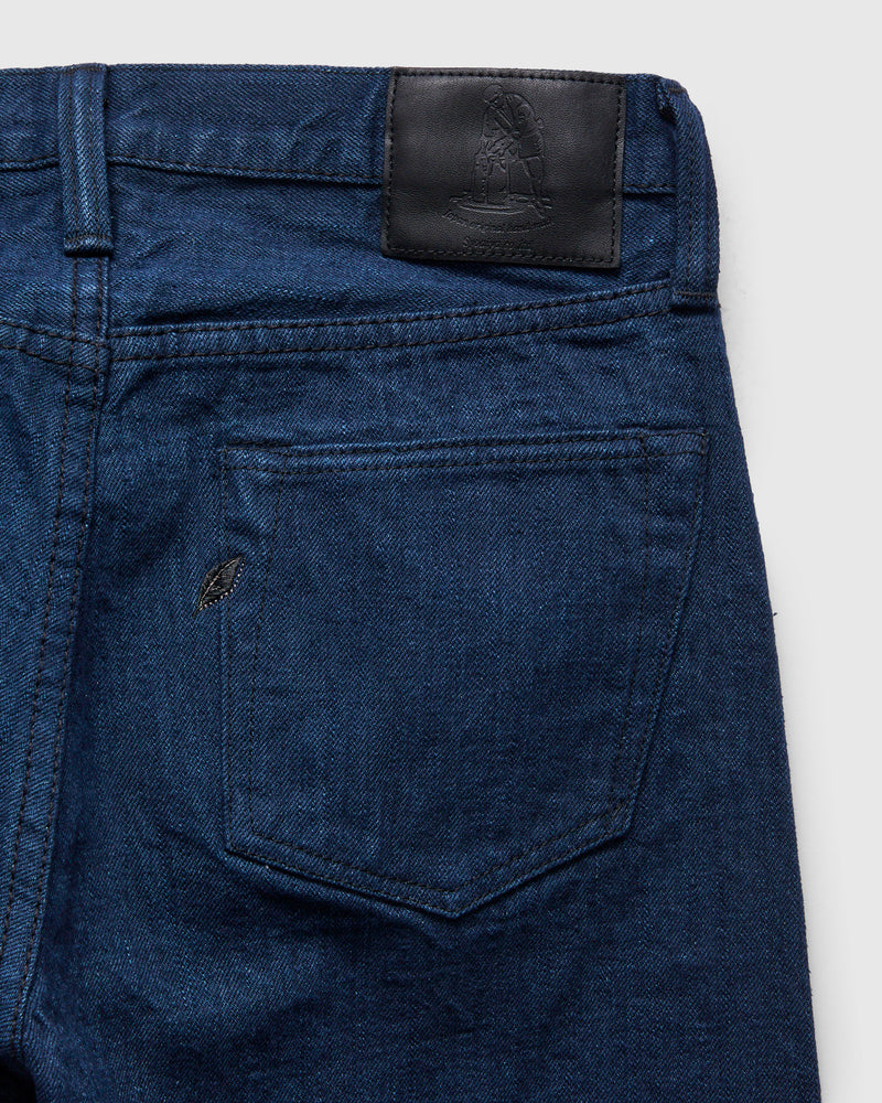 "Oceanic Indigo x Black" 14oz Rinsed Selvedge Denim - Regular Straight Fit