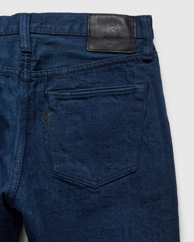 "Oceanic Indigo x Black" 14oz Rinsed Selvedge Denim - Relaxed Tapered Fit
