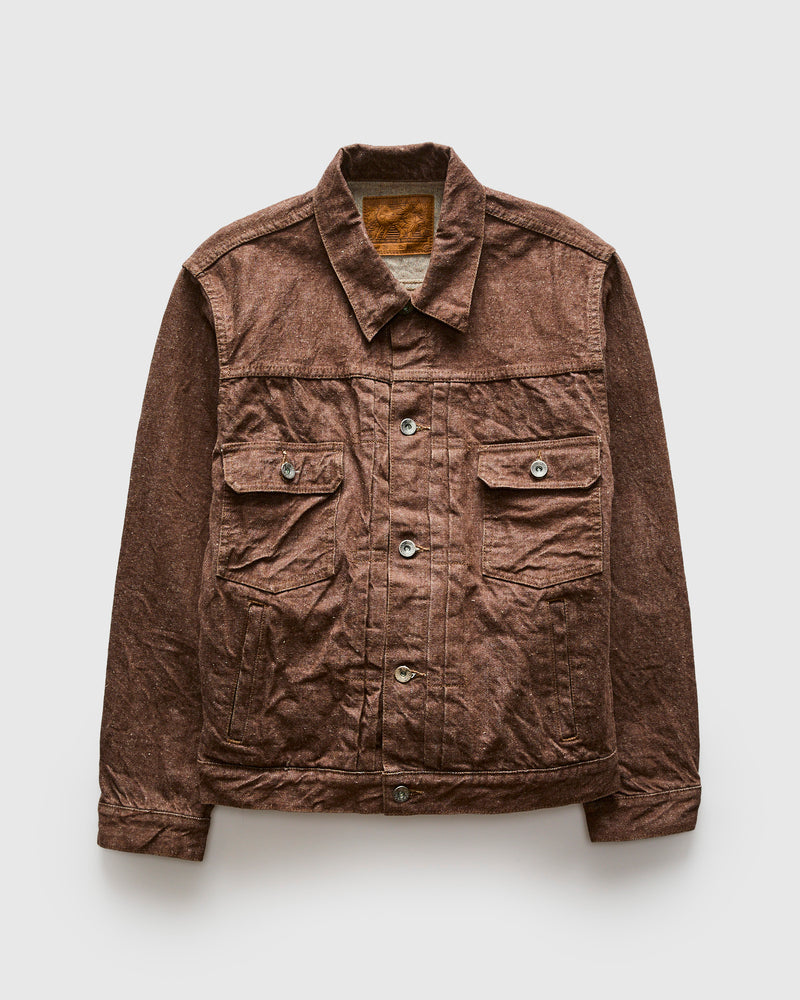 S552PX-BR "Kanoko" 15oz Brown Selvedge Denim Type-II Jacket
