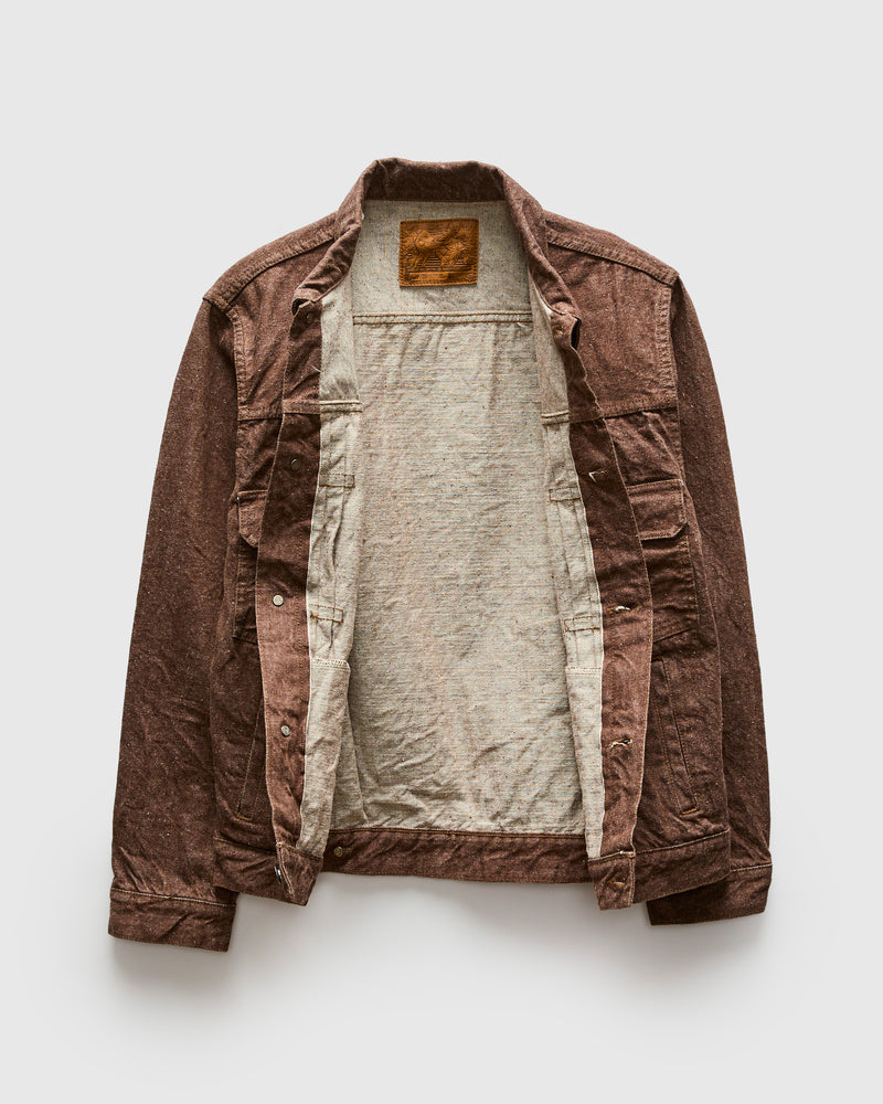 S552PX-BR "Kanoko" 15oz Brown Selvedge Denim Type-II Jacket
