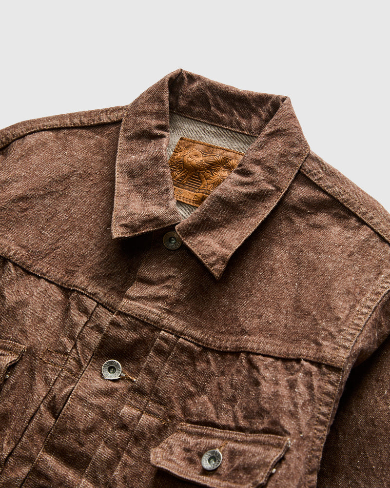 S552PX-BR "Kanoko" 15oz Brown Selvedge Denim Type-II Jacket