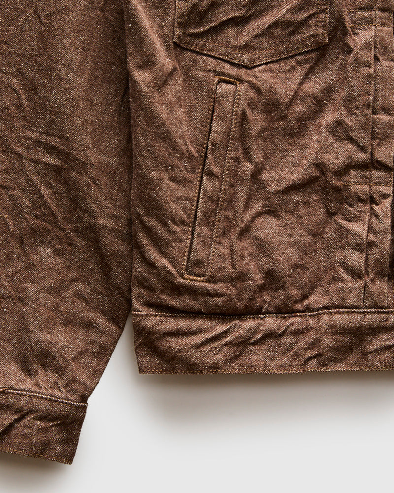 S552PX-BR "Kanoko" 15oz Brown Selvedge Denim Type-II Jacket