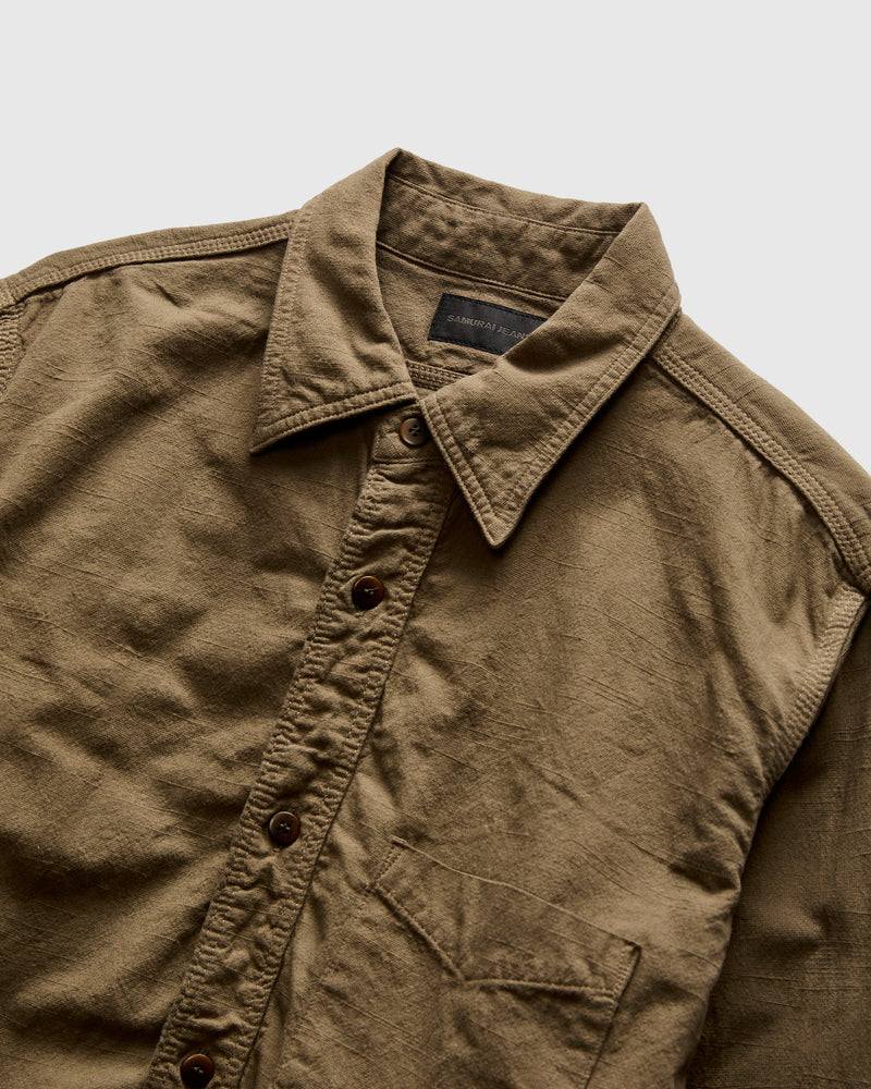 Tropical Weather Long Sleeve Shirt in Olive