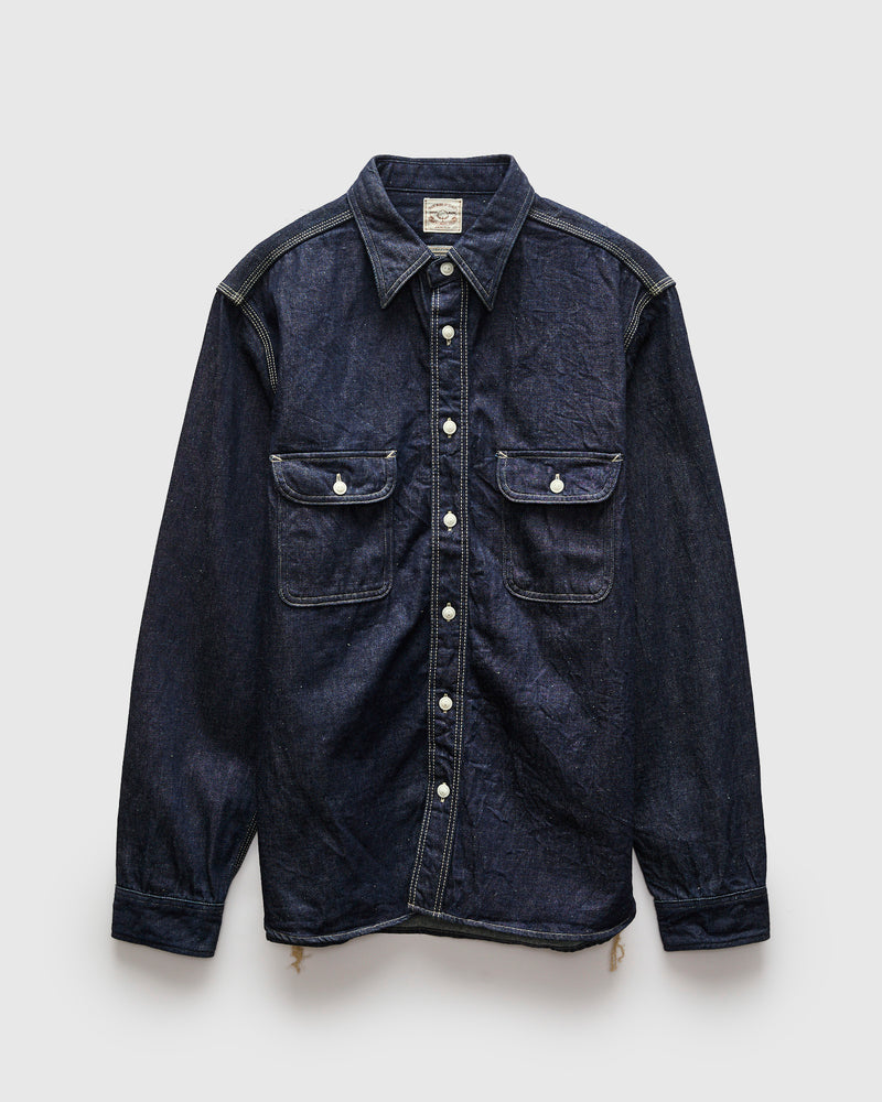"Samurai Cotton" 10oz Denim Work Shirt in Indigo
