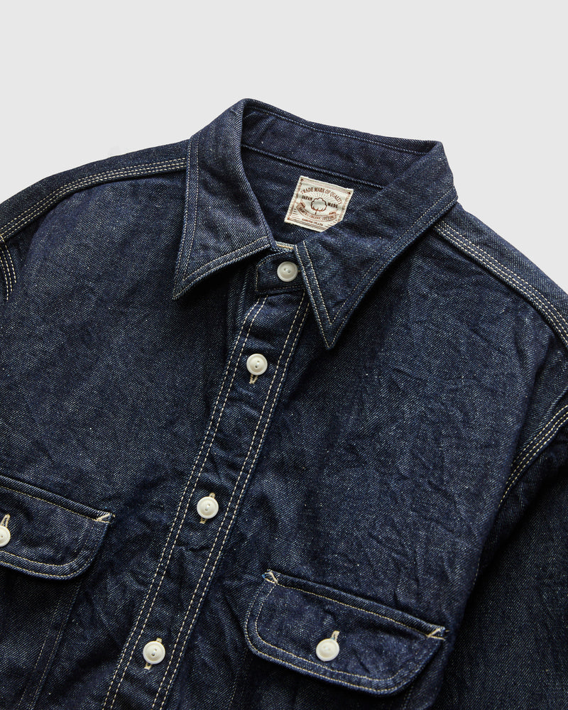 "Samurai Cotton" 10oz Denim Work Shirt in Indigo