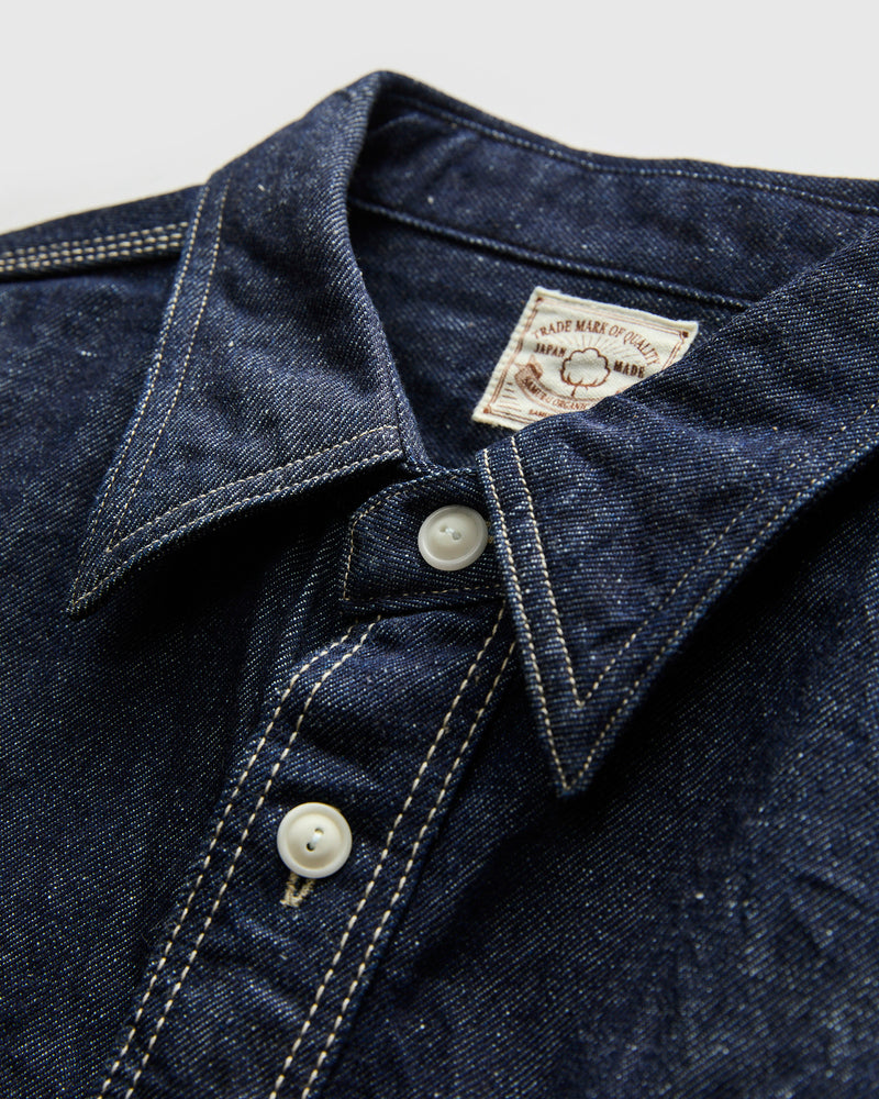 "Samurai Cotton" 10oz Denim Work Shirt in Indigo