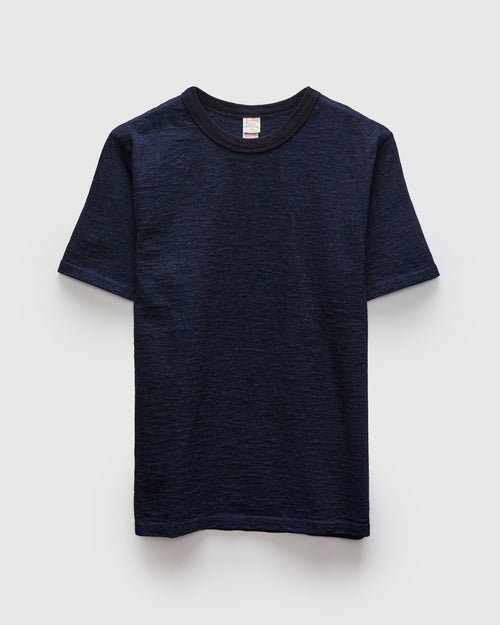 No. 7 Yarn Dyed Short Sleeve T-Shirt in Indigo