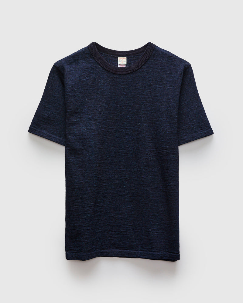 No. 7 Yarn Dyed Short Sleeve T-Shirt in Indigo