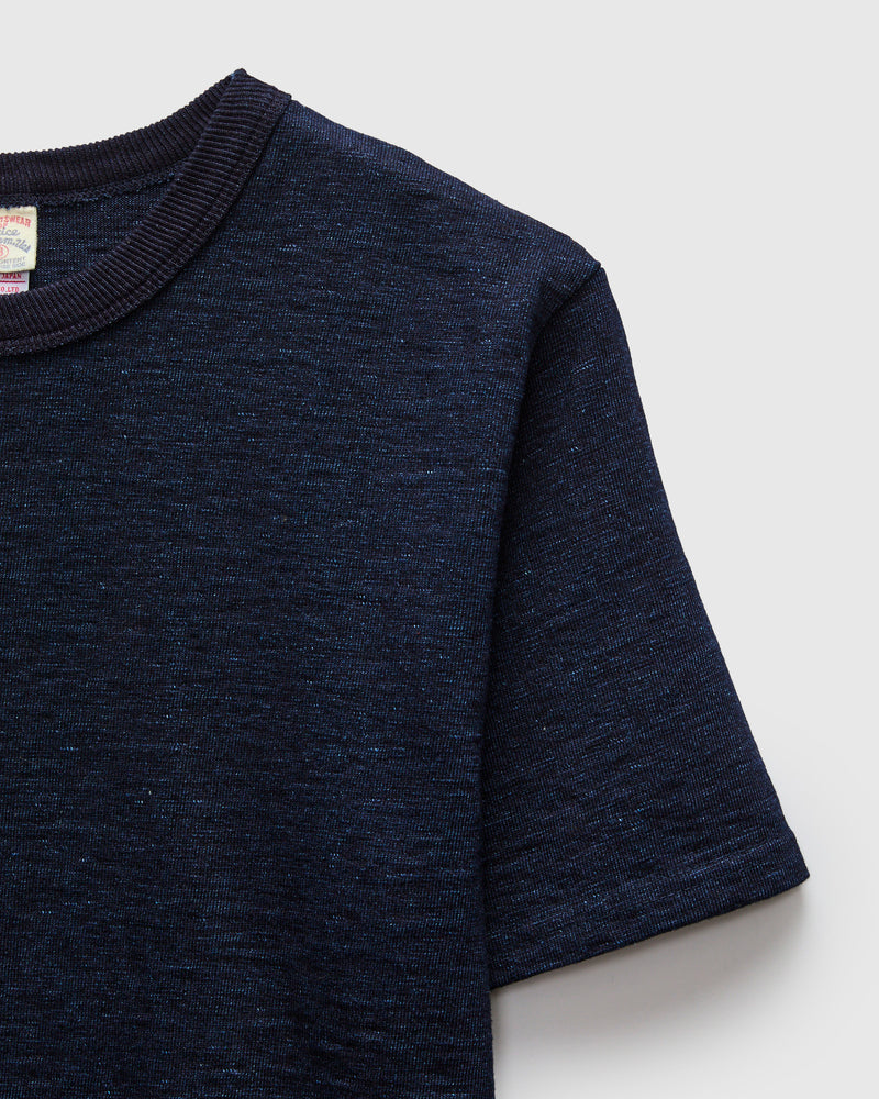 No. 7 Yarn Dyed Short Sleeve T-Shirt in Indigo