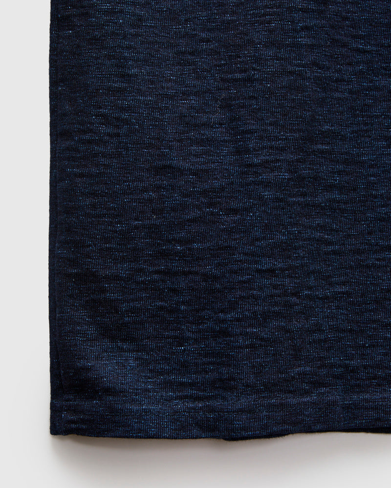 No. 7 Yarn Dyed Short Sleeve T-Shirt in Indigo