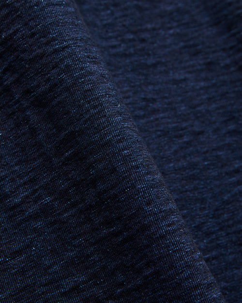 No. 7 Yarn Dyed Short Sleeve T-Shirt in Indigo