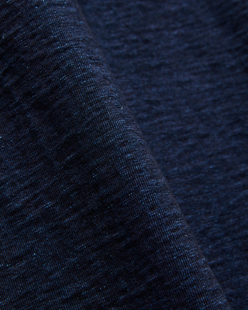 No. 7 Yarn Dyed Short Sleeve T-Shirt in Indigo
