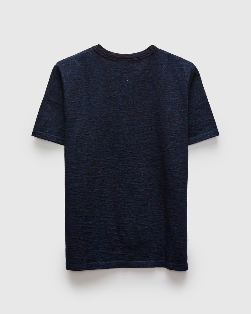 No. 7 Yarn Dyed Short Sleeve T-Shirt in Indigo